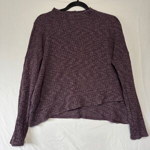American Eagle Womens Knit Sweater Size M Purple Melange Asymmetric Fairy Grunge